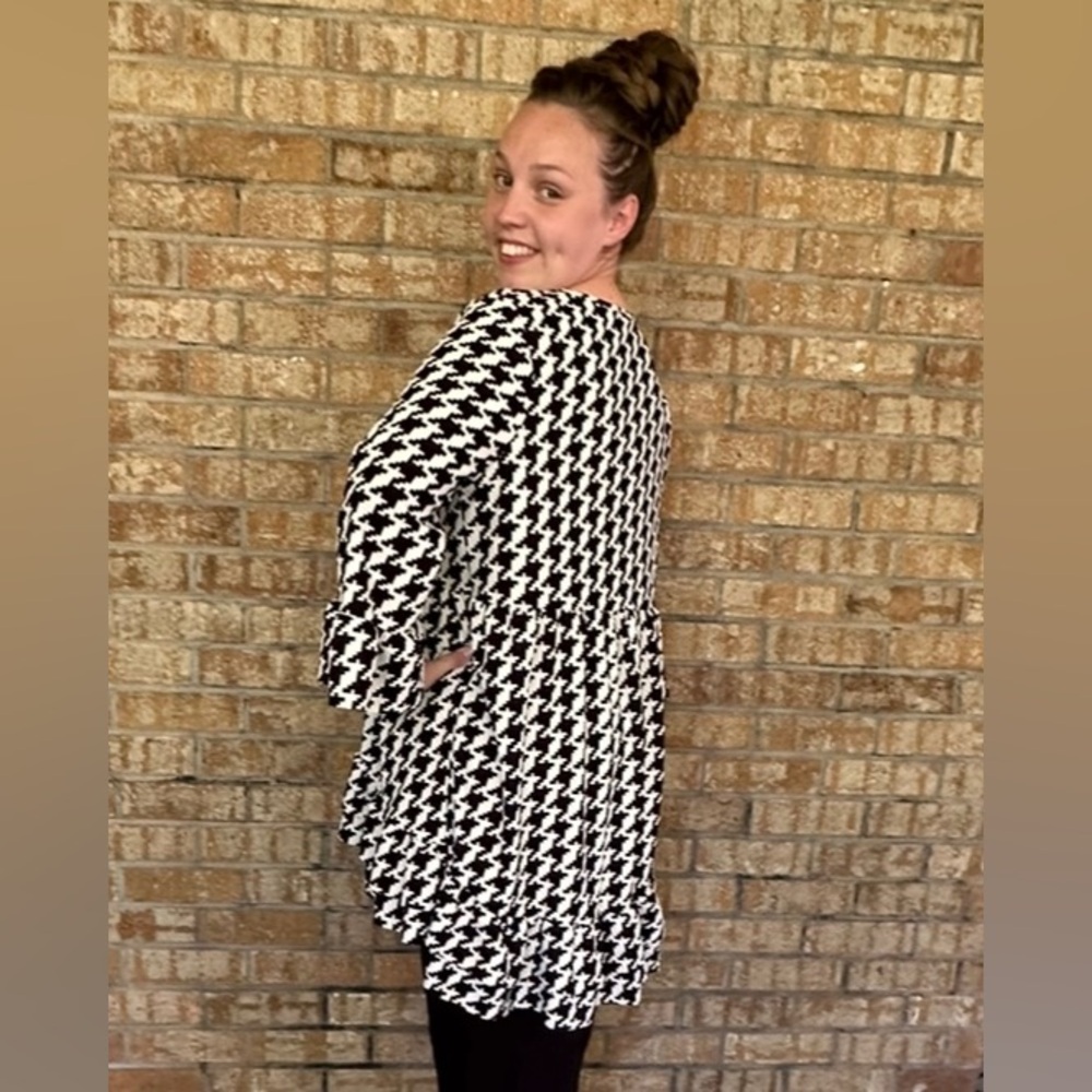 Kristin Houndstooth Babydoll style high/low